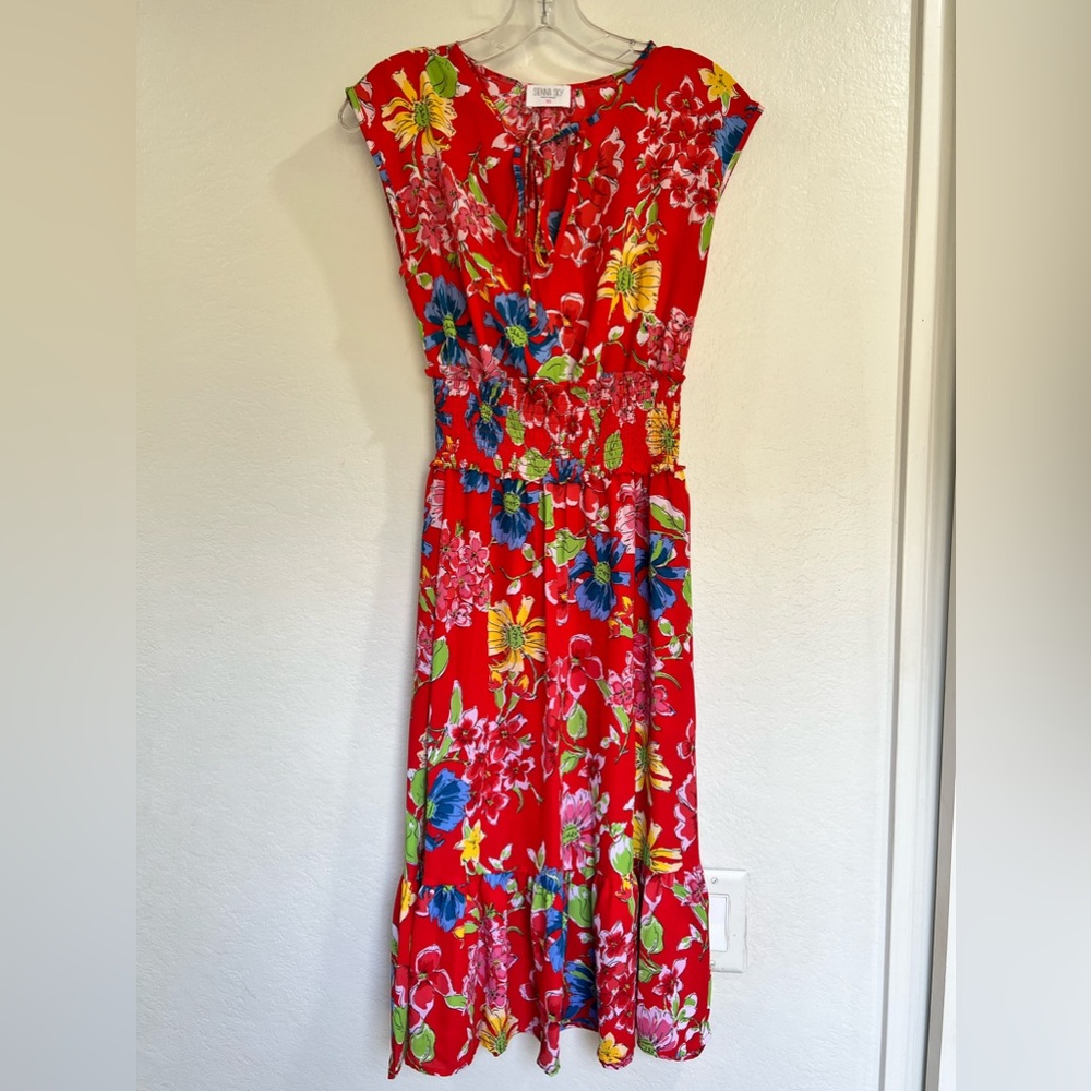 Sienna Sky Long red floral dress